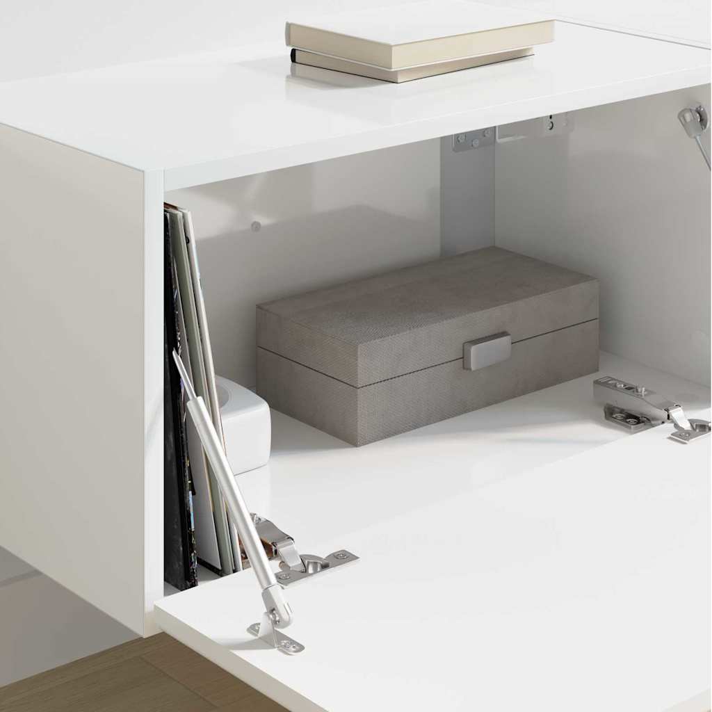 Meuble TV mural 2 pcs Blanc Brillant 60 x 31 x 29,5 cm - XIOS