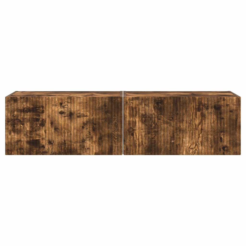 Meuble TV mural 2 pcs Chêne fumé 60 x 31 x 29,5 cm - XIOS