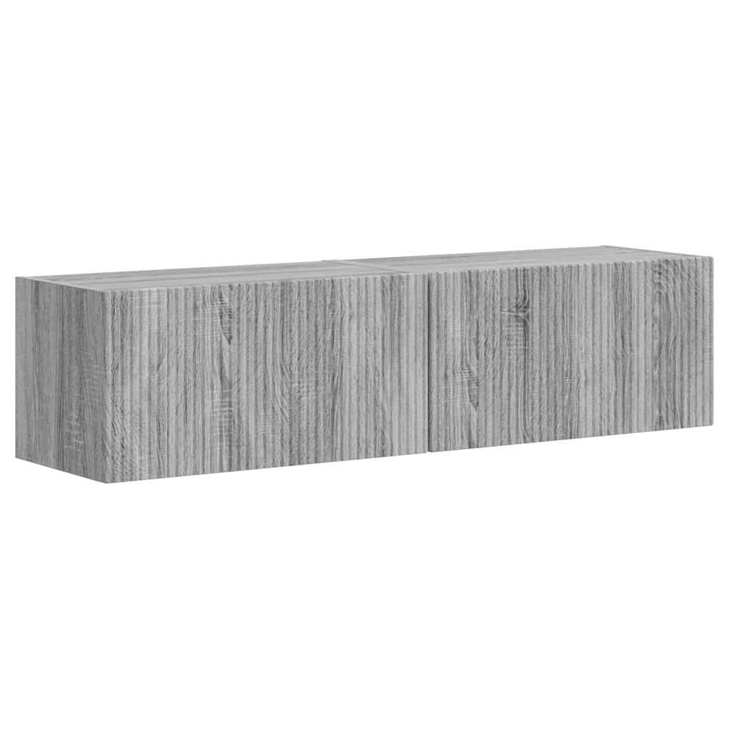 Meuble TV mural 2 pcs Gris Sonoma 60 x 31 x 29,5 cm - XIOS