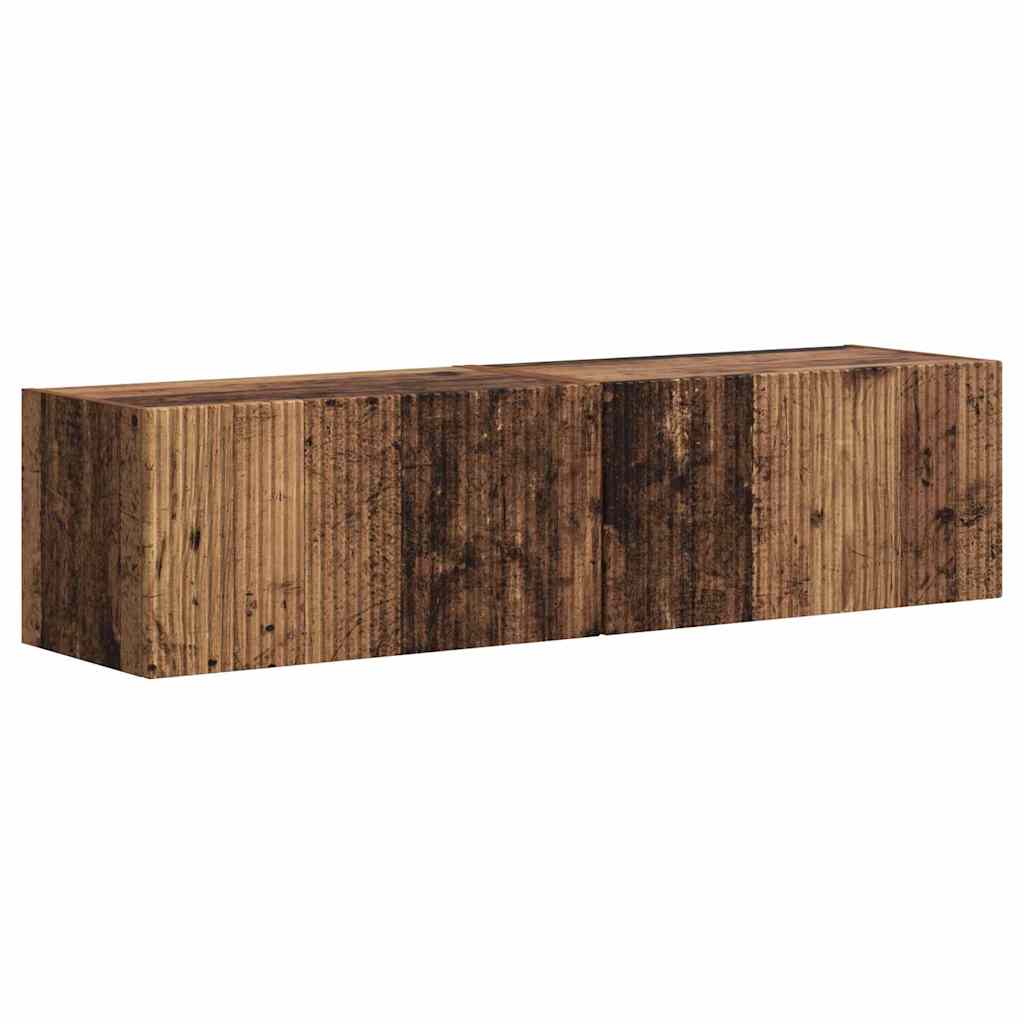 Meuble TV mural 2 pcs Bois Ancien 60 x 31 x 29,5 cm - XIOS