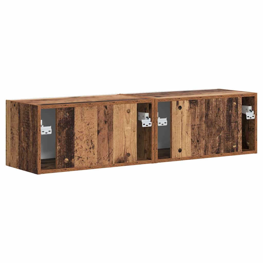 Meuble TV mural 2 pcs Bois Ancien 60 x 31 x 29,5 cm - XIOS