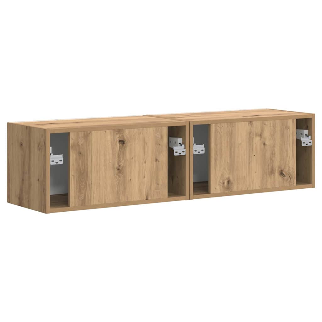 Meuble TV mural 2 pcs Chêne artisan 60 x 31 x 29,5 cm - XIOS