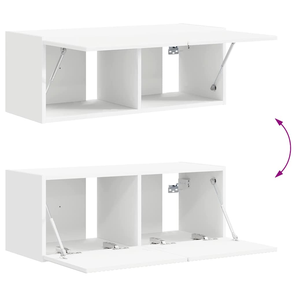 Meuble TV mural Blanc 78,5 x 31 x 29,5 cm Bois d'ingénierie - XIOS