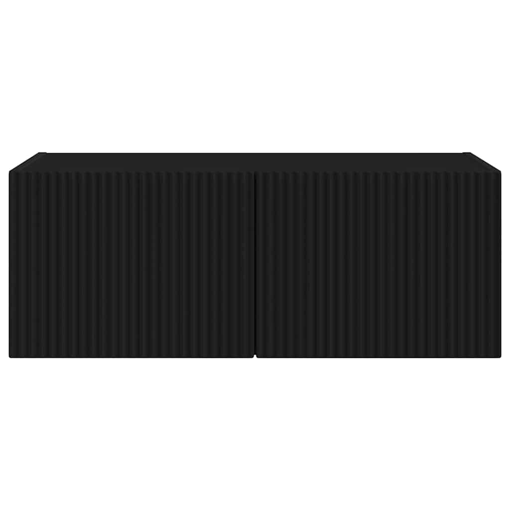 Meuble TV mural Noir 78,5 x 31 x 29,5 cm Bois d'ingénierie