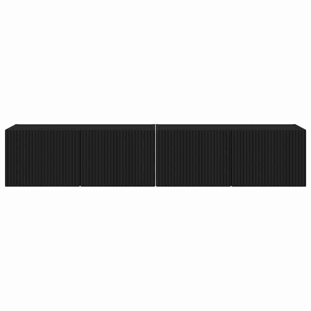 Meuble TV mural Montage mural 2 pcs Noir 78,5 x 31 x 29,5 cm