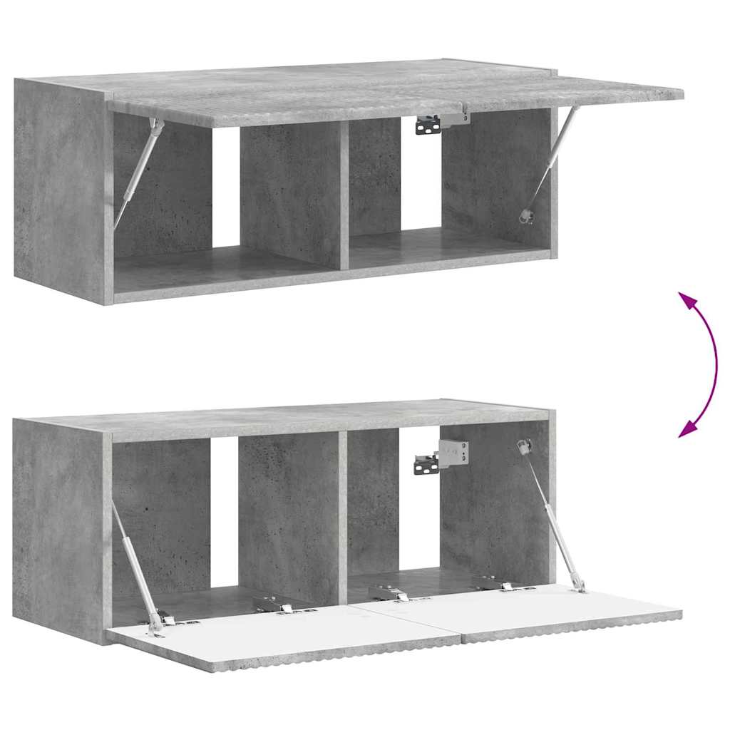 Meuble TV mural Béton 78,5 x 31 x 29,5 cm Bois d'ingénierie - XIOS