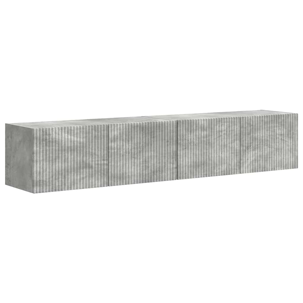 Meuble TV mural Montage mural 2 pcs Béton 78,5 x 31 x 29,5 cm - XIOS