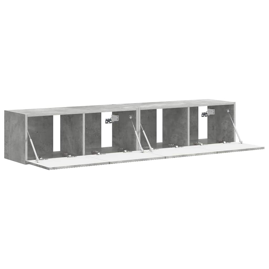 Meuble TV mural Montage mural 2 pcs Béton 78,5 x 31 x 29,5 cm - XIOS