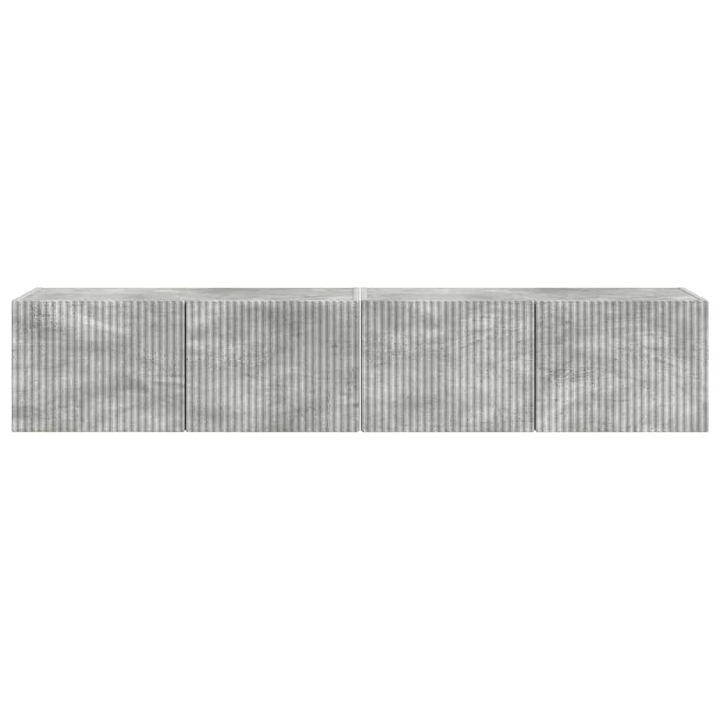 Meuble TV mural Montage mural 2 pcs Béton 78,5 x 31 x 29,5 cm - XIOS