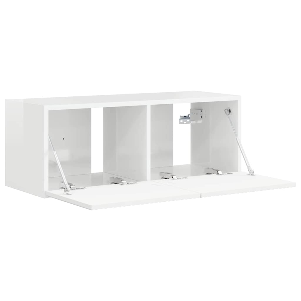 Meuble TV mural Blanc Brillant 78,5 x 31 x 29,5 cm - XIOS
