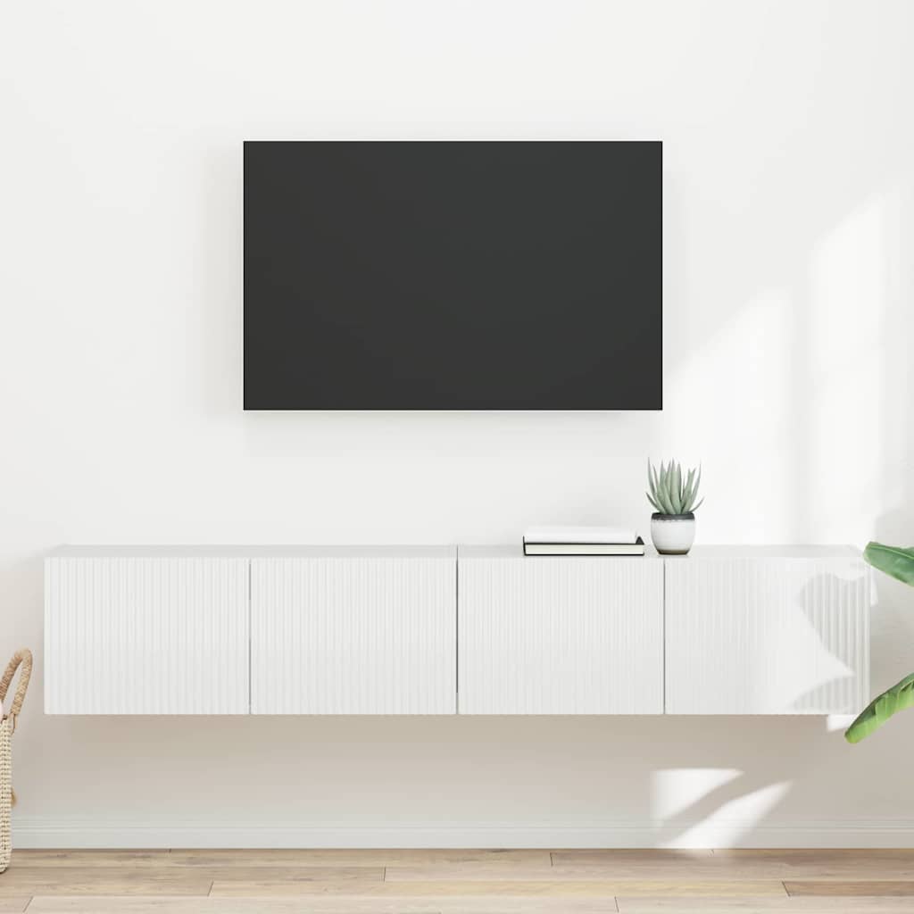 Meuble TV mural 2 pcs Blanc Brillant 78,5 x 31 x 29,5 cm - XIOS