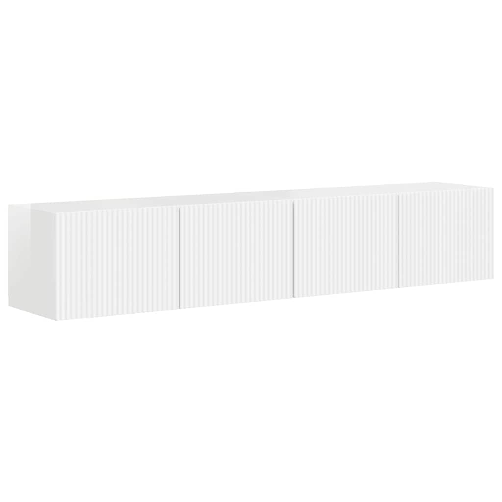 Meuble TV mural 2 pcs Blanc Brillant 78,5 x 31 x 29,5 cm - XIOS