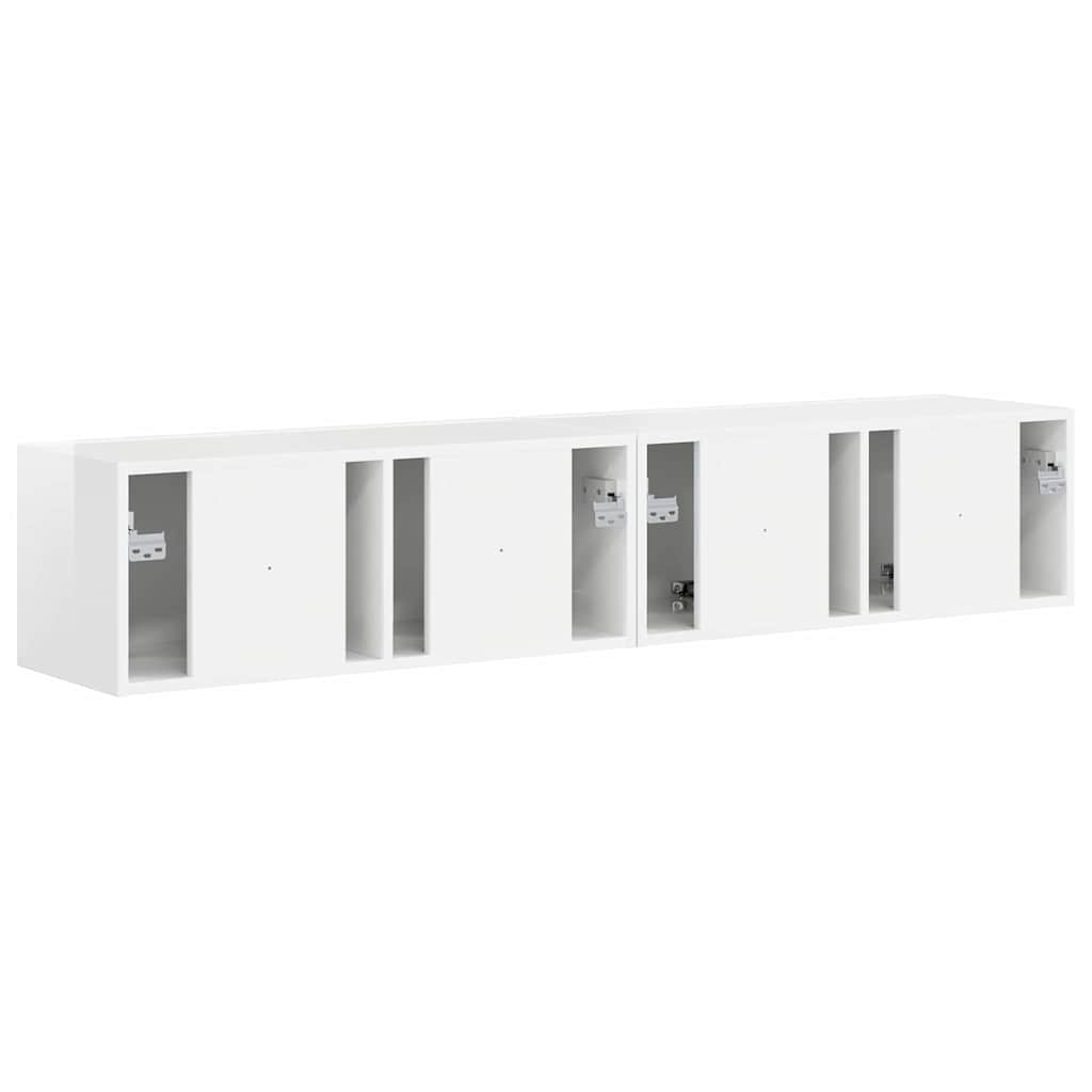 Meuble TV mural 2 pcs Blanc Brillant 78,5 x 31 x 29,5 cm - XIOS