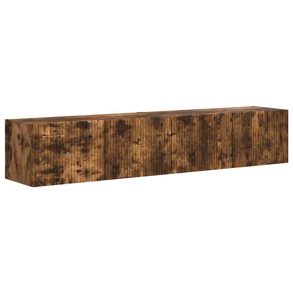 Meuble TV mural 2 pcs Chêne fumé 78,5 x 31 x 29,5 cm - XIOS