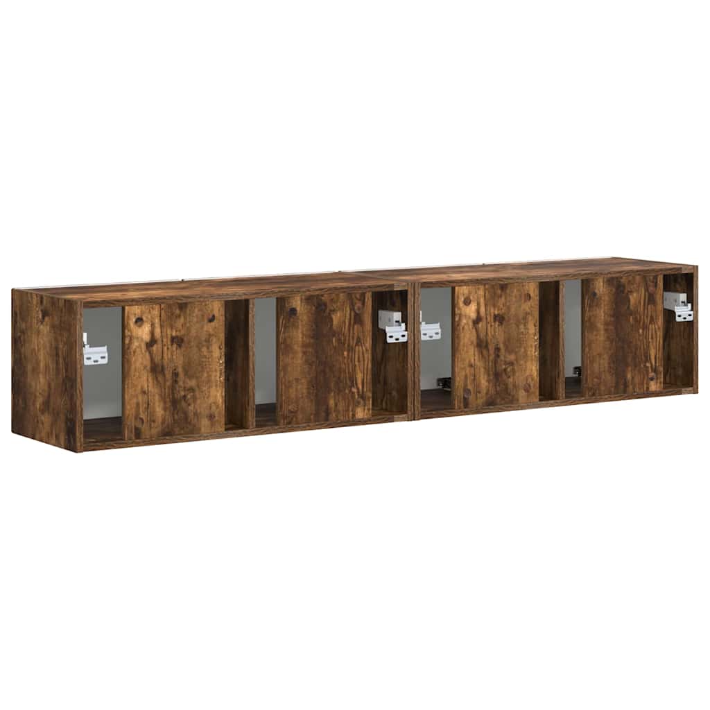 Meuble TV mural 2 pcs Chêne fumé 78,5 x 31 x 29,5 cm - XIOS