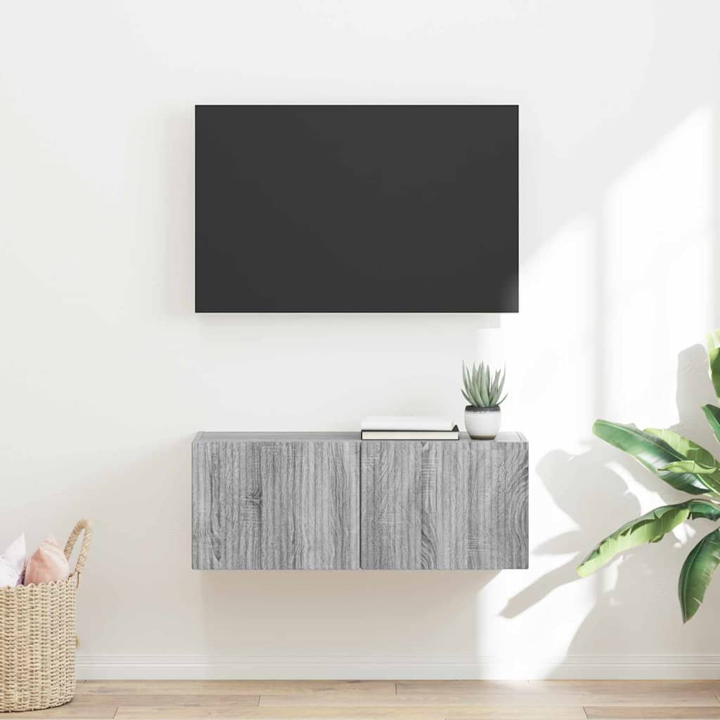 Meuble TV mural Montage mural Gris Sonoma 78,5 x 31 x 29,5 cm - XIOS