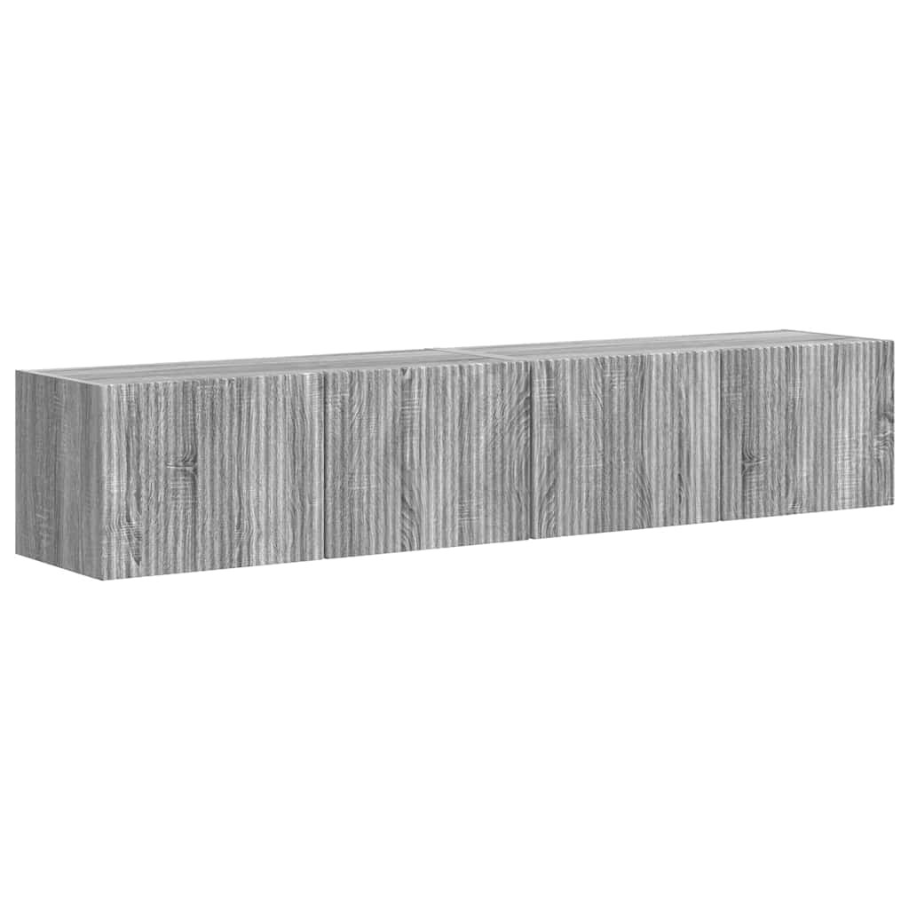 Meuble TV mural 2 pcs Gris Sonoma 78,5 x 31 x 29,5 cm - XIOS
