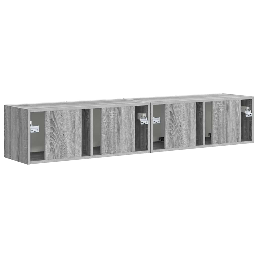 Meuble TV mural 2 pcs Gris Sonoma 78,5 x 31 x 29,5 cm - XIOS