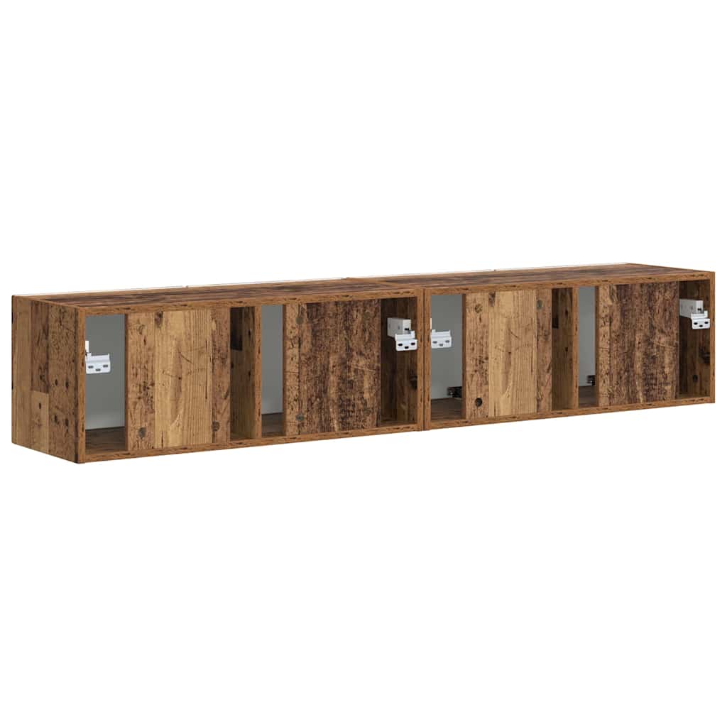 Meuble TV mural 2 pcs Bois Ancien 78,5 x 31 x 29,5 cm - XIOS