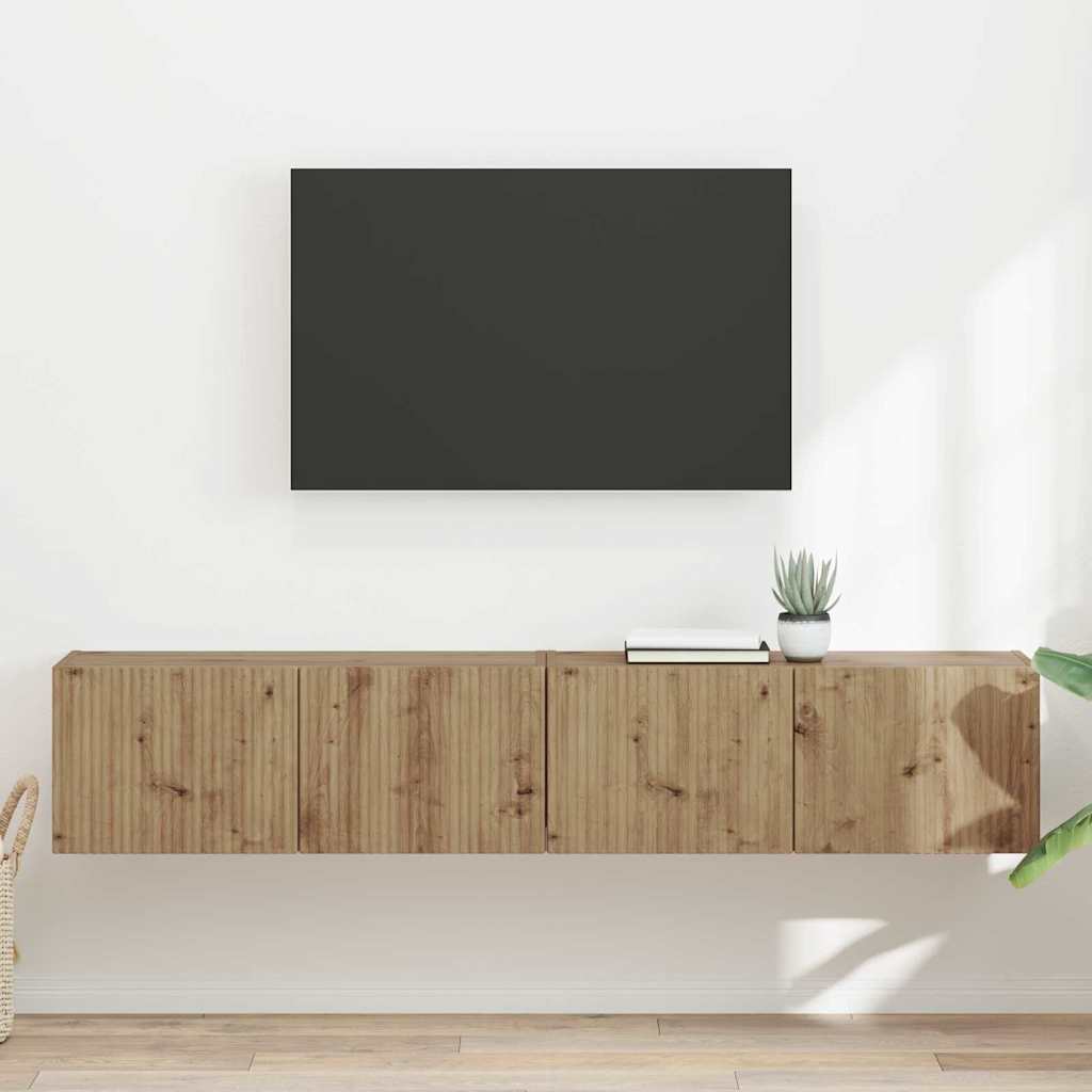 Meuble TV mural 2 pcs Chêne artisan 78,5 x 31 x 29,5 cm - XIOS