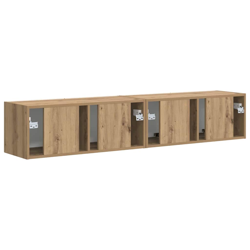 Meuble TV mural 2 pcs Chêne artisan 78,5 x 31 x 29,5 cm - XIOS