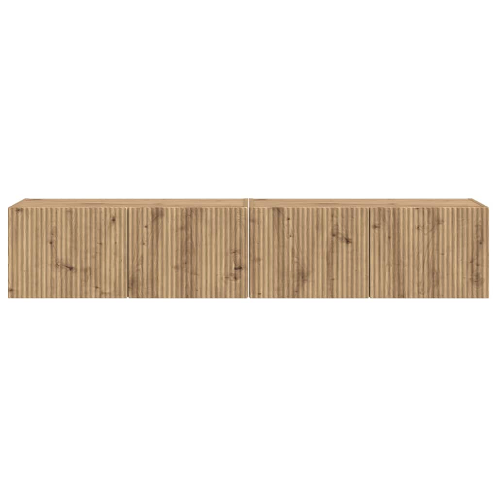 Meuble TV mural 2 pcs Chêne artisan 78,5 x 31 x 29,5 cm - XIOS