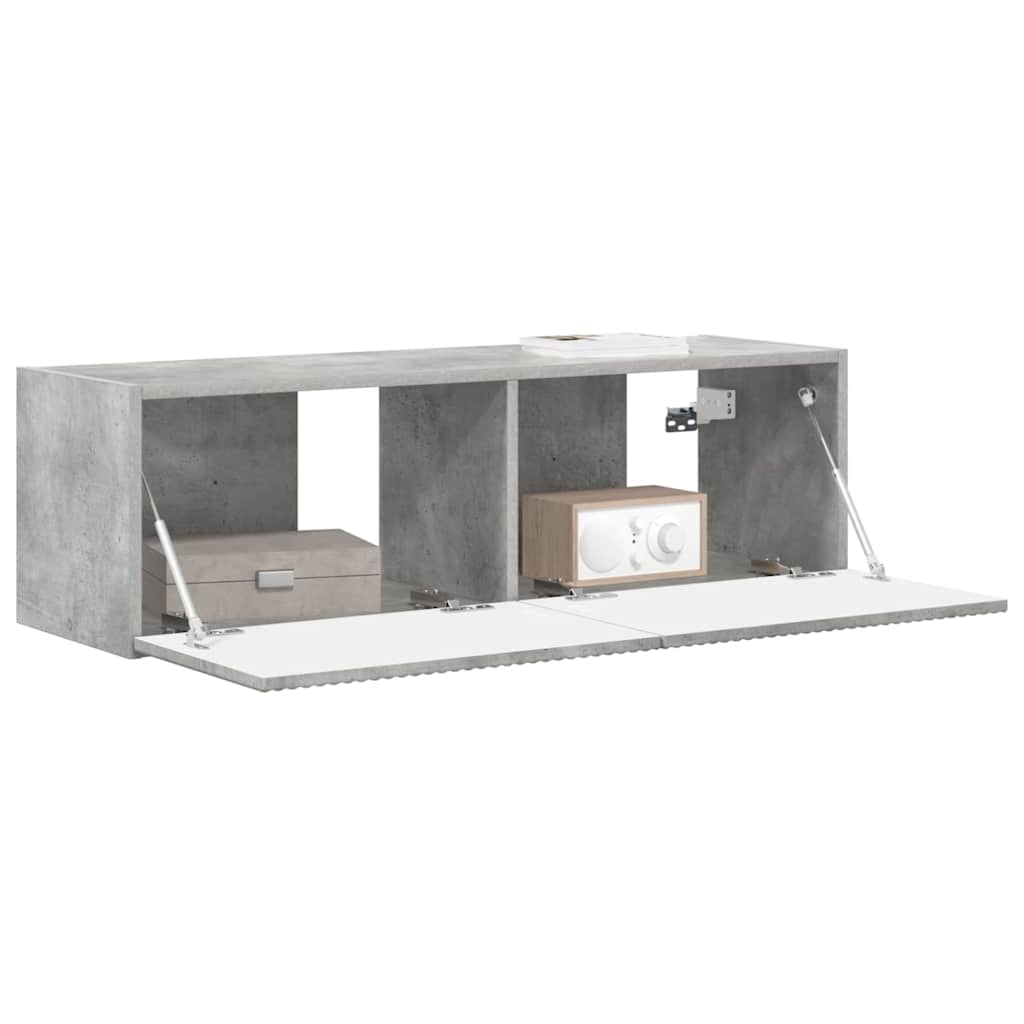 Meuble TV mural Béton 98 x 31 x 29,5 cm Bois d'ingénierie - XIOS