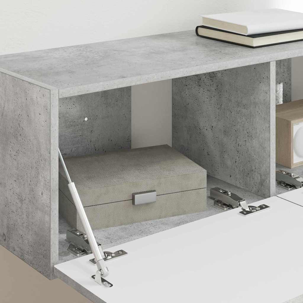 Meuble TV mural 2 pcs Béton 98 x 31 x 29,5 cm Bois d'ingénierie - XIOS
