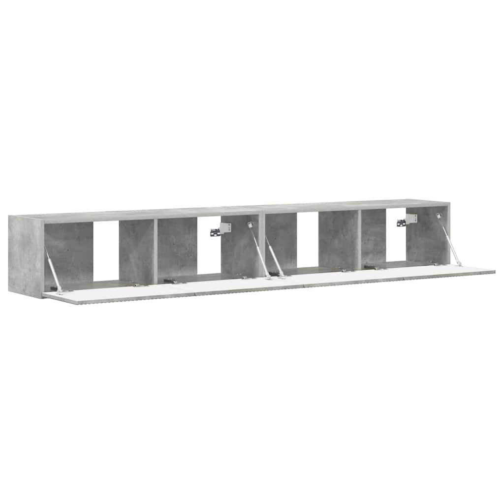 Meuble TV mural 2 pcs Béton 98 x 31 x 29,5 cm Bois d'ingénierie - XIOS