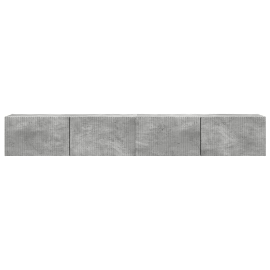 Meuble TV mural 2 pcs Béton 98 x 31 x 29,5 cm Bois d'ingénierie - XIOS