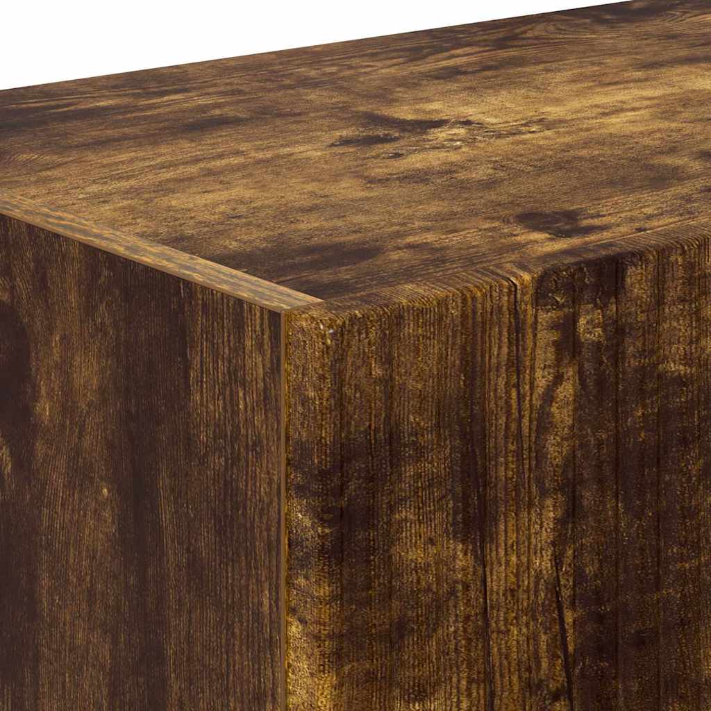 Meuble TV mural Chêne fumé 98 x 31 x 29,5 cm Bois d'ingénierie - XIOS
