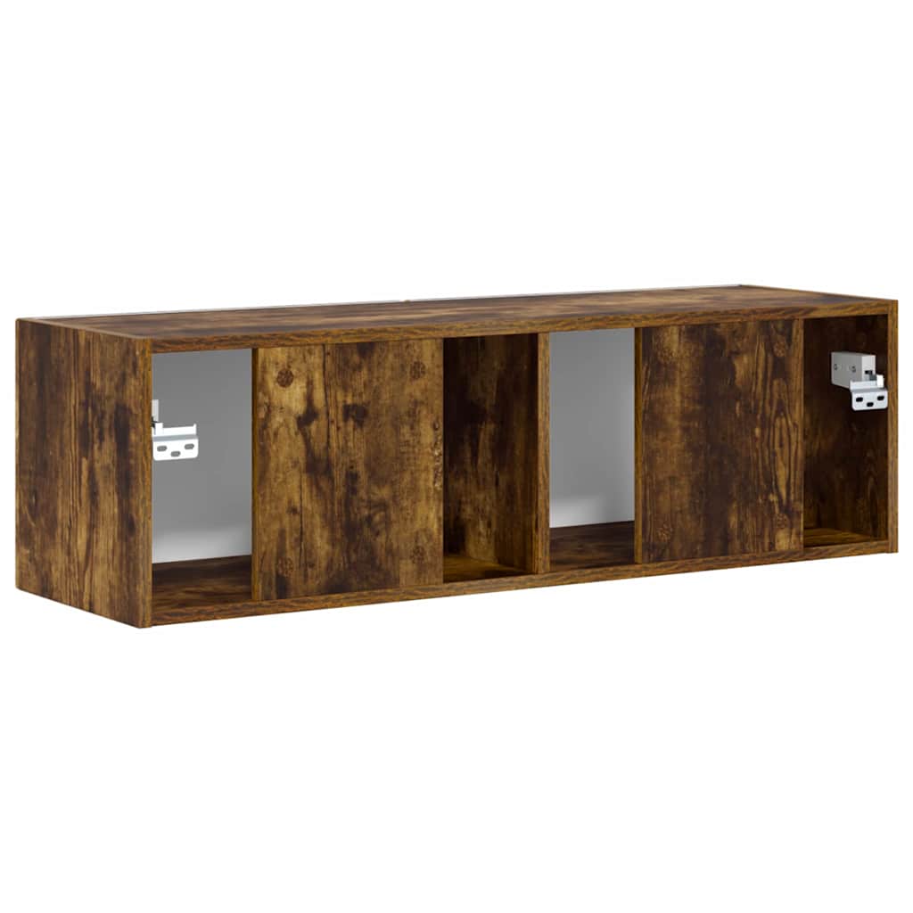 Meuble TV mural Chêne fumé 98 x 31 x 29,5 cm Bois d'ingénierie - XIOS