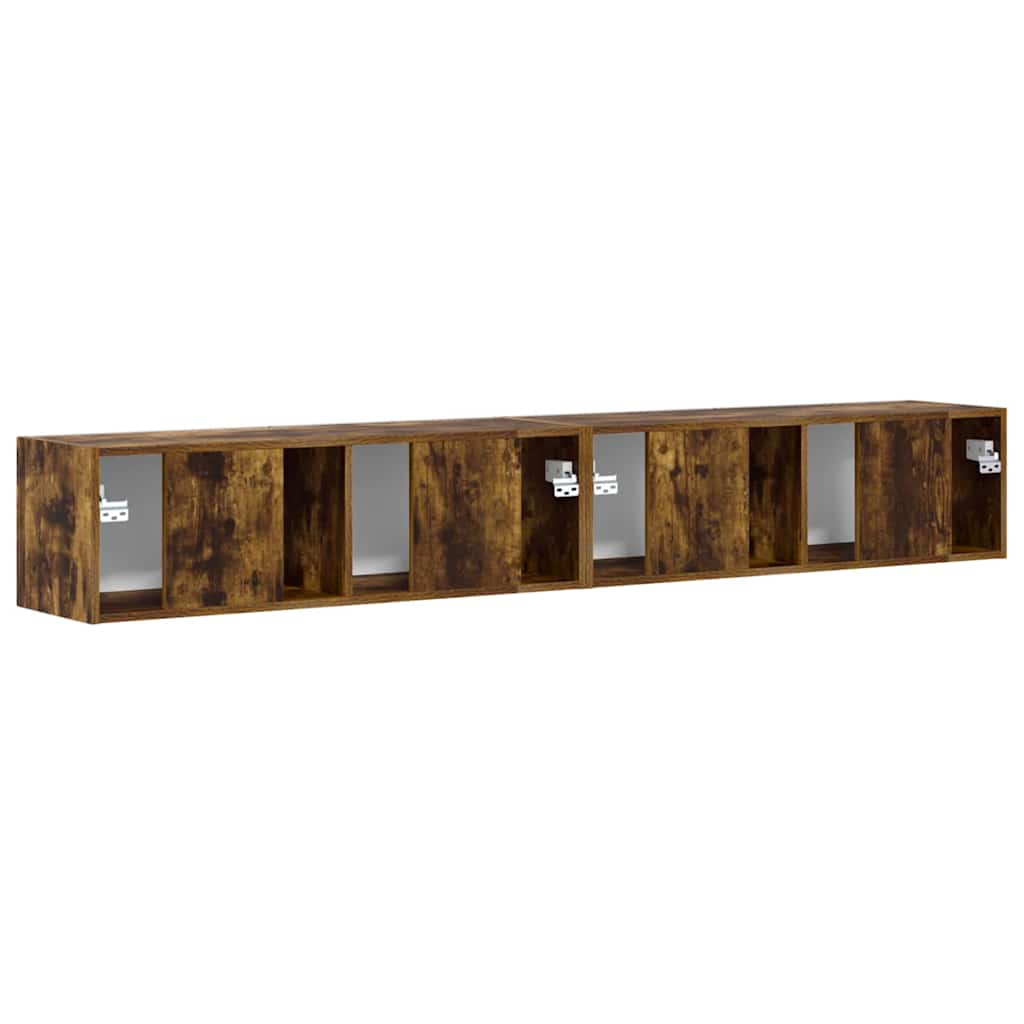 Meuble TV mural 2 pcs Chêne fumé 98 x 31 x 29,5 cm - XIOS