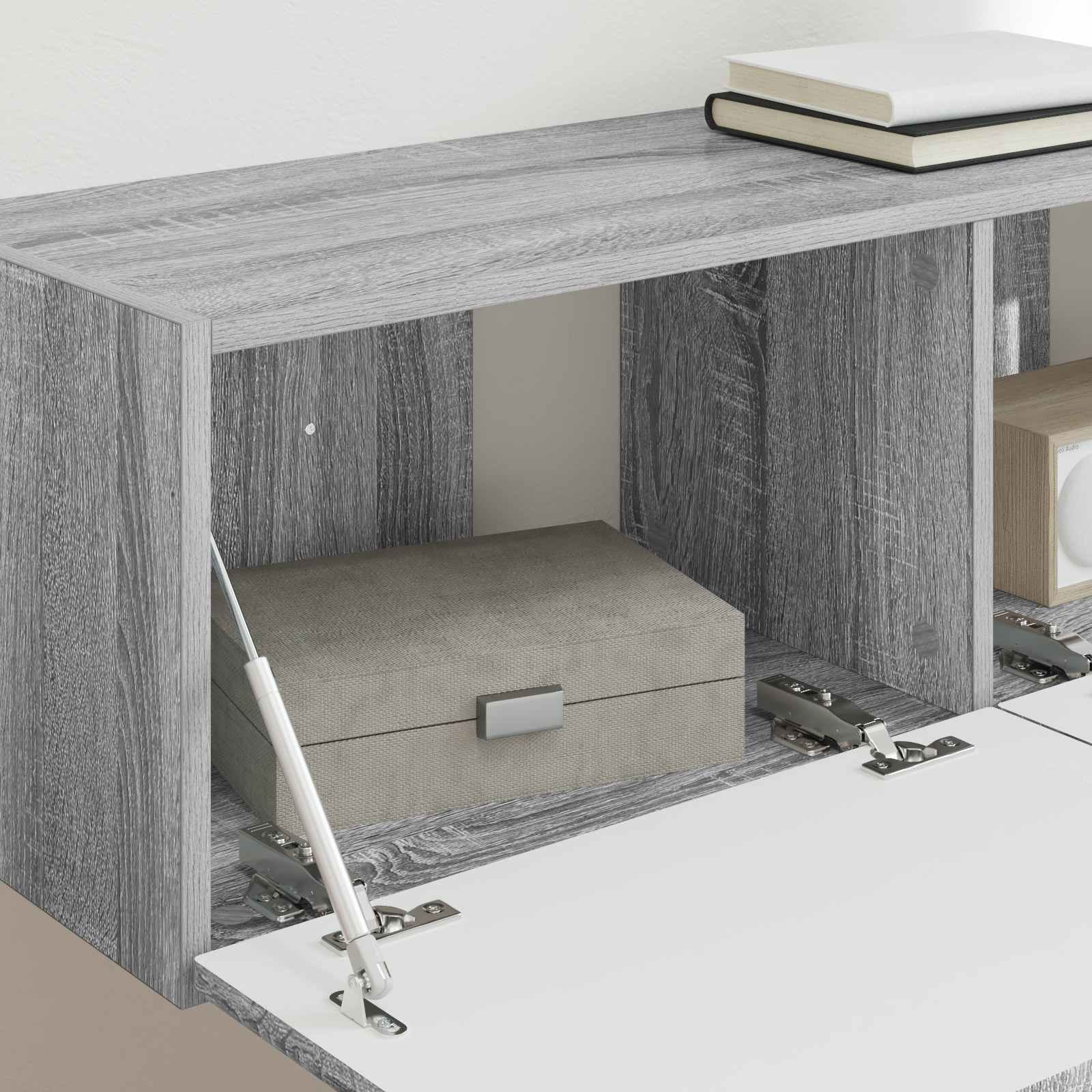 Meuble TV mural 2 pcs Gris Sonoma 98 x 31 x 29,5 cm - XIOS