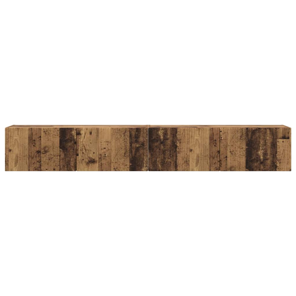 Meuble TV mural 2 pcs Bois Ancien 98 x 31 x 29,5 cm - XIOS