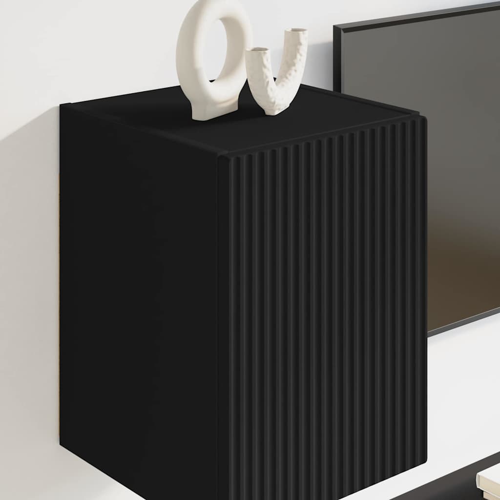 Meuble TV mural 2 pcs Noir 30 x 31 x 40 cm Bois d'ingénierie - XIOS