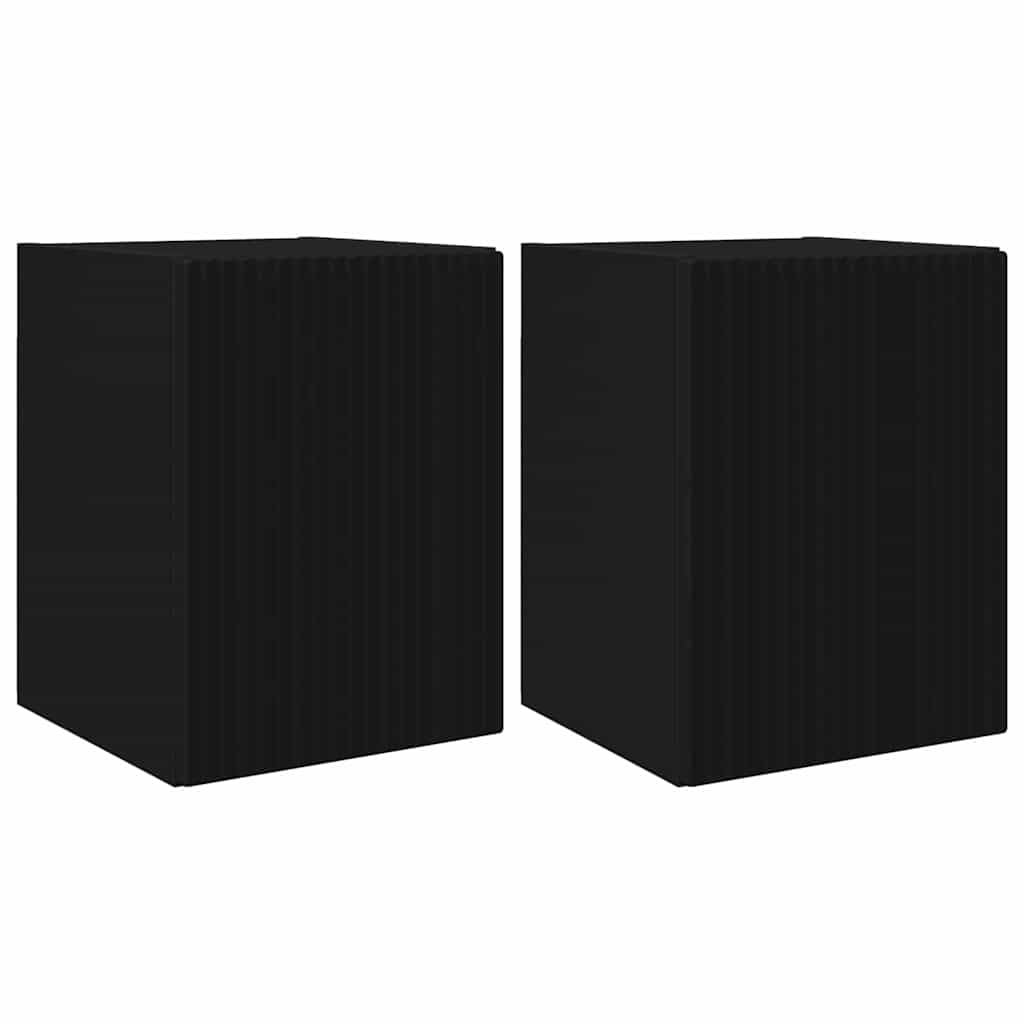 Meuble TV mural 2 pcs Noir 30 x 31 x 40 cm Bois d'ingénierie - XIOS