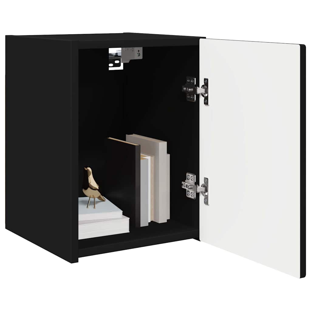 Meuble TV mural 2 pcs Noir 30 x 31 x 40 cm Bois d'ingénierie - XIOS