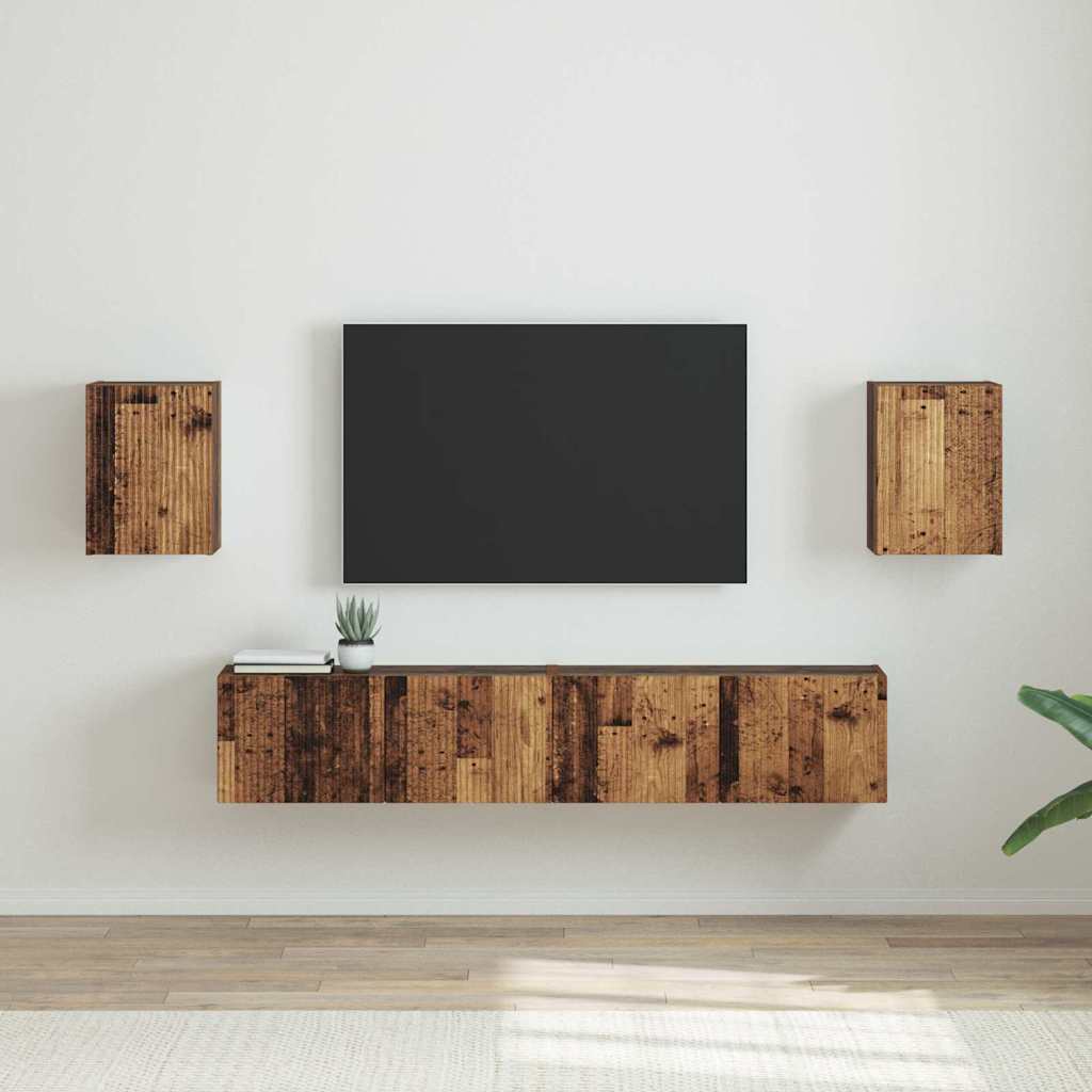 Meuble TV mural Montage mural 2 pcs Bois Ancien 30 x 31 x 40 cm - XIOS