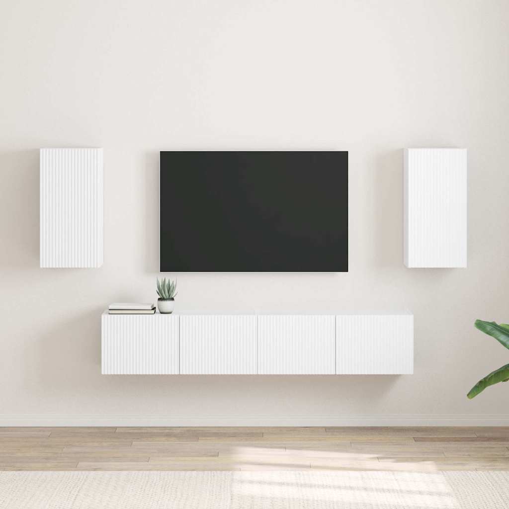Meuble TV mural 2 pcs Blanc 30 x 31 x 60 cm Bois d'ingénierie - XIOS