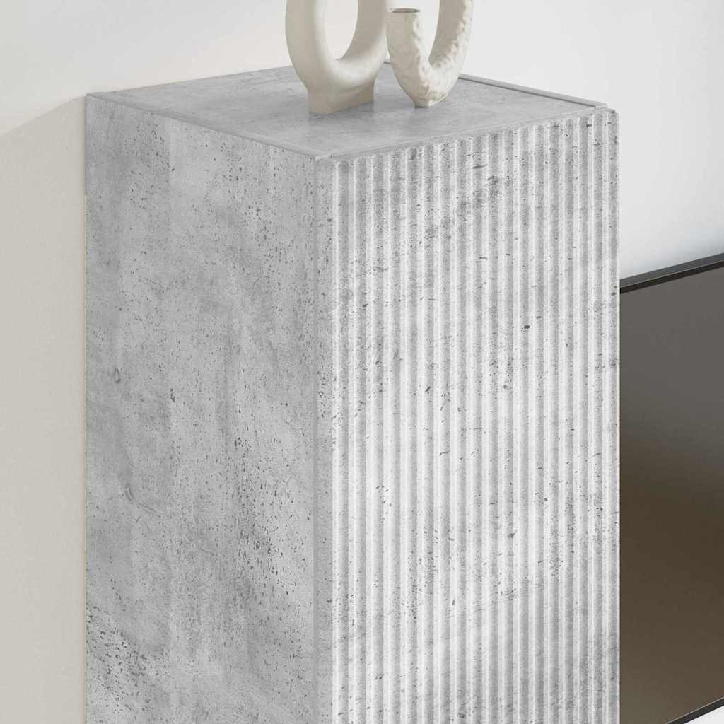 Meuble TV mural 2 pcs Béton 30 x 31 x 60 cm Bois d'ingénierie - XIOS
