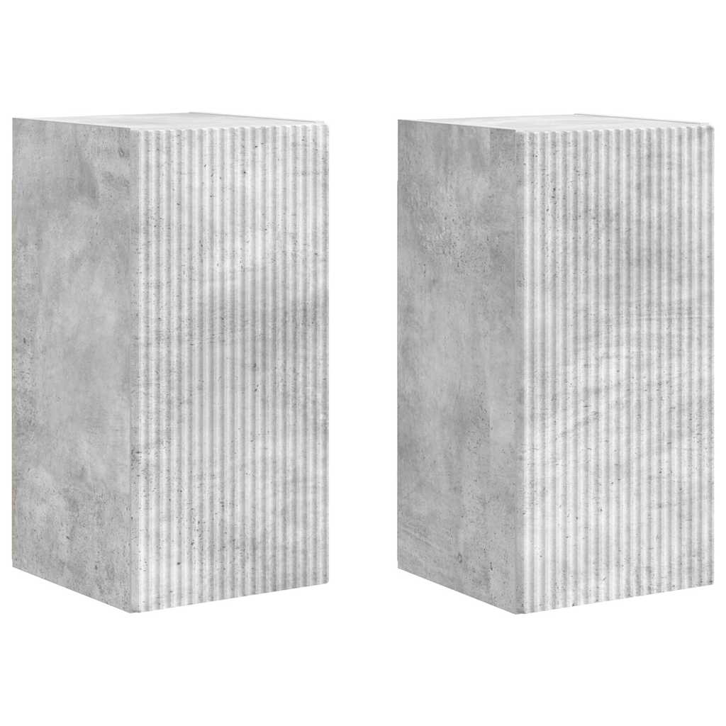 Meuble TV mural 2 pcs Béton 30 x 31 x 60 cm Bois d'ingénierie - XIOS