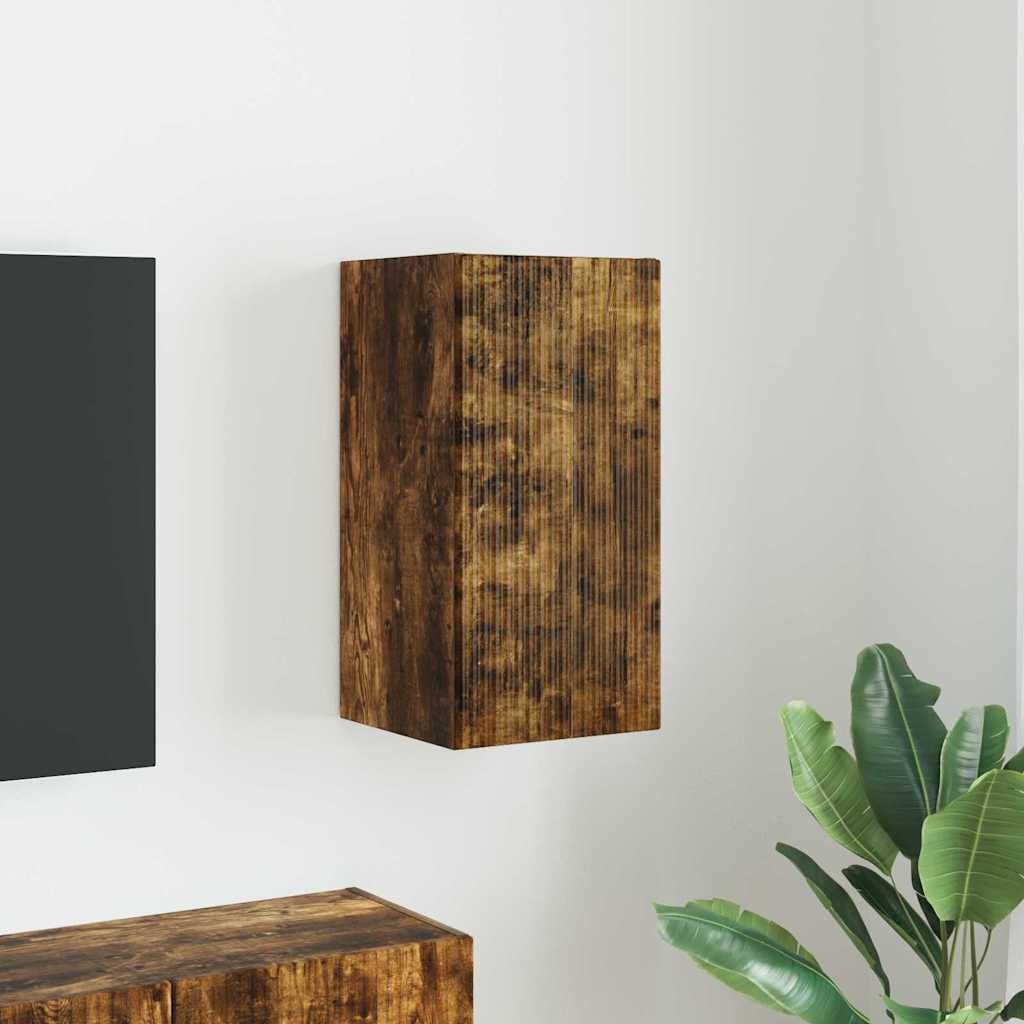 Meuble TV mural Chêne fumé 30 x 31 x 60 cm Bois d'ingénierie - XIOS