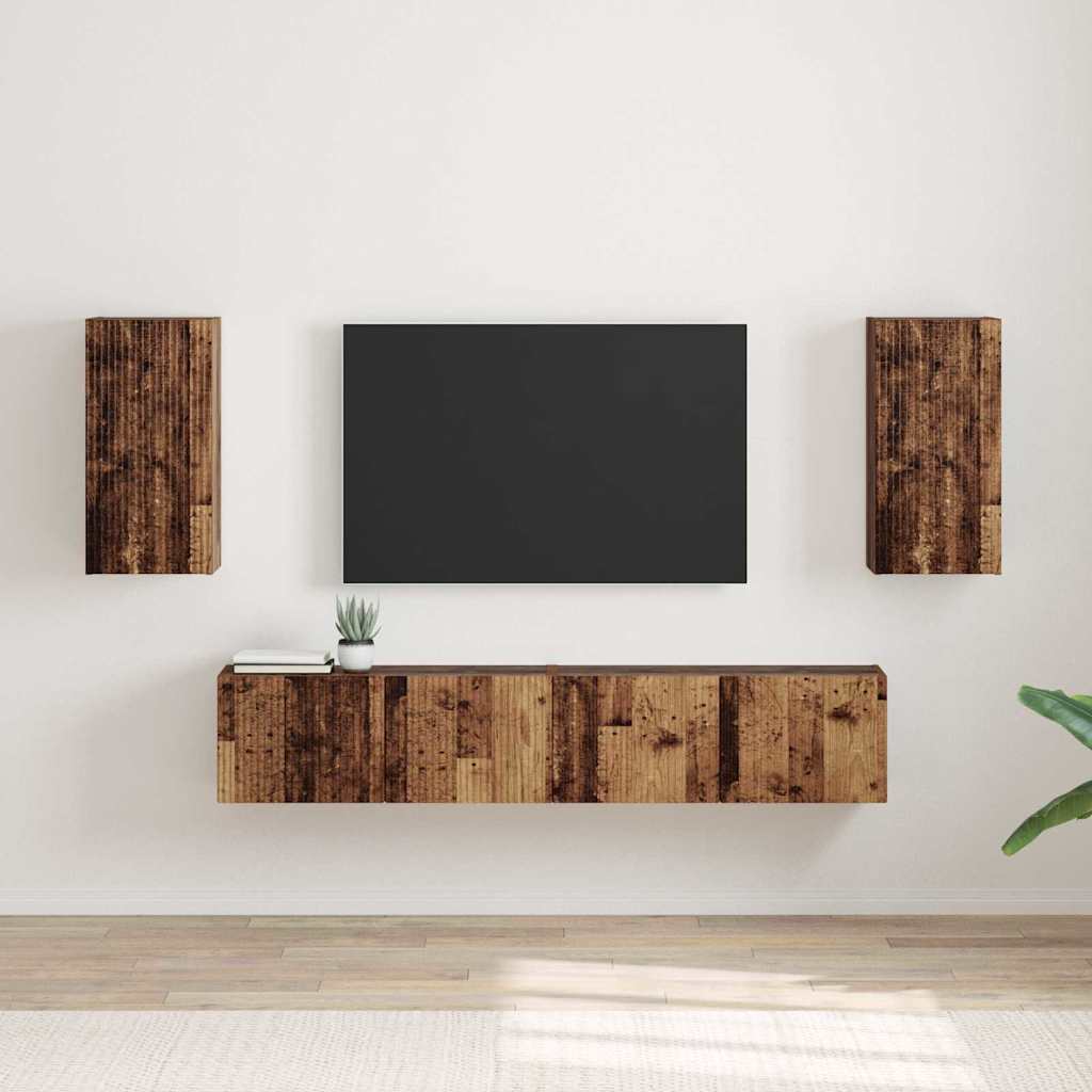 Meuble TV mural Montage mural 2 pcs Bois Ancien 30 x 31 x 60 cm - XIOS