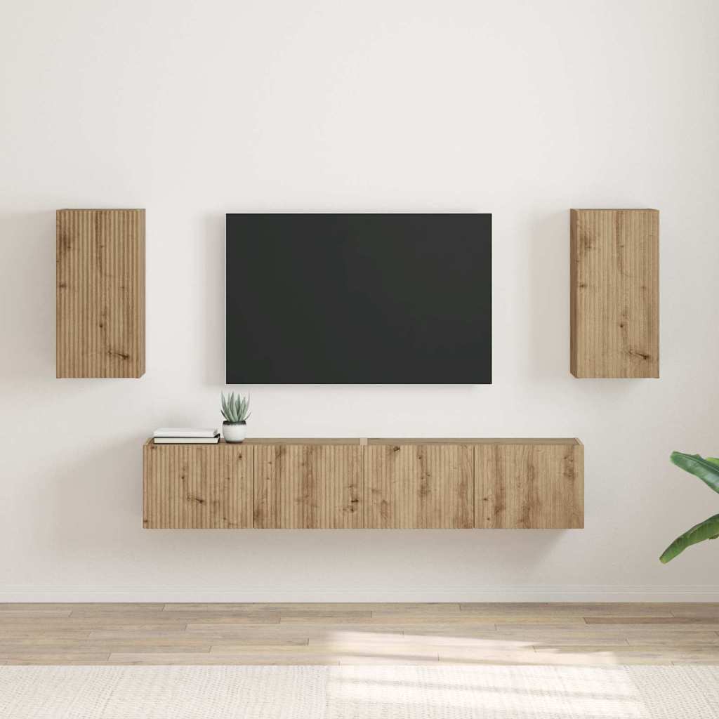 Meuble TV mural 2 pcs Chêne artisan 30 x 31 x 60 cm - XIOS