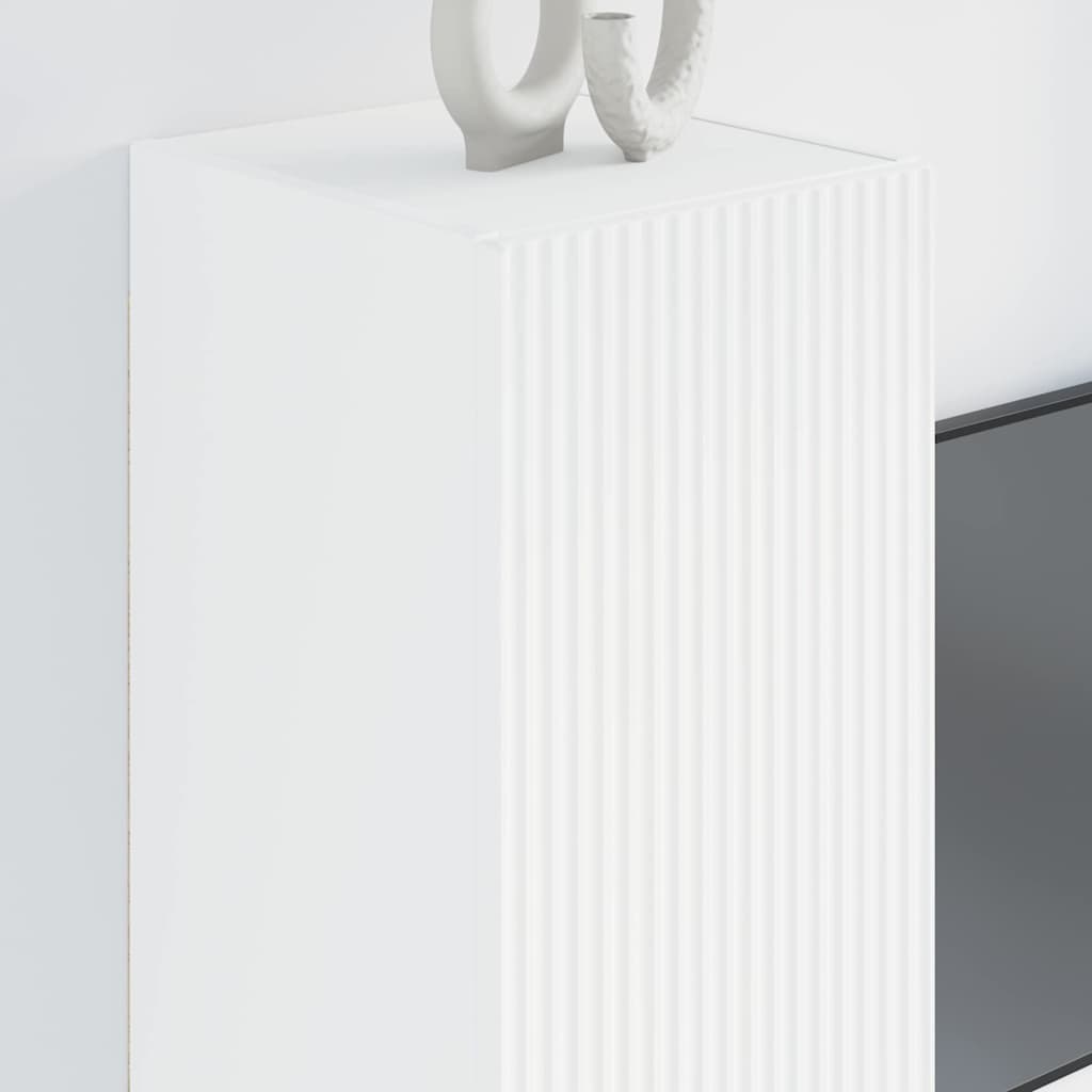 Meuble TV mural Blanc 30 x 31 x 80 cm Bois d'ingénierie - XIOS
