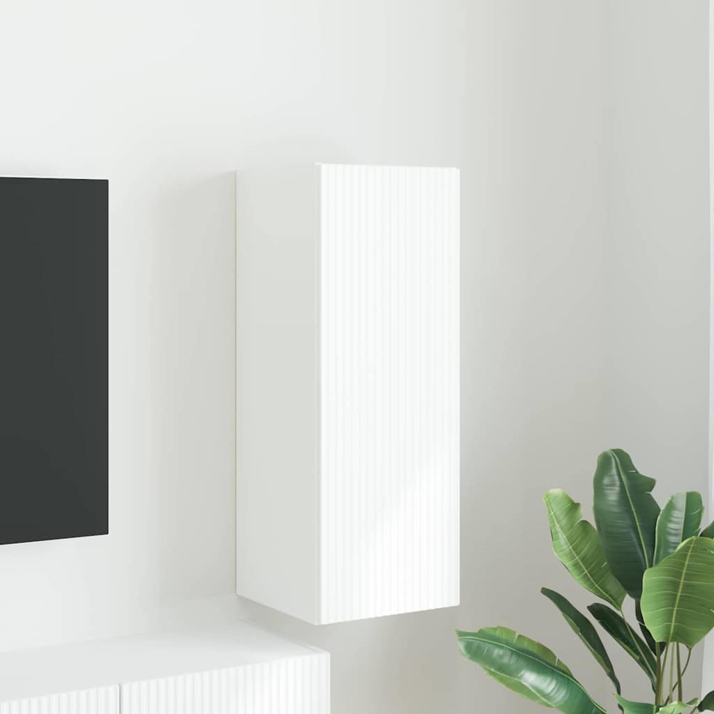 Meuble TV mural Blanc 30 x 31 x 80 cm Bois d'ingénierie - XIOS