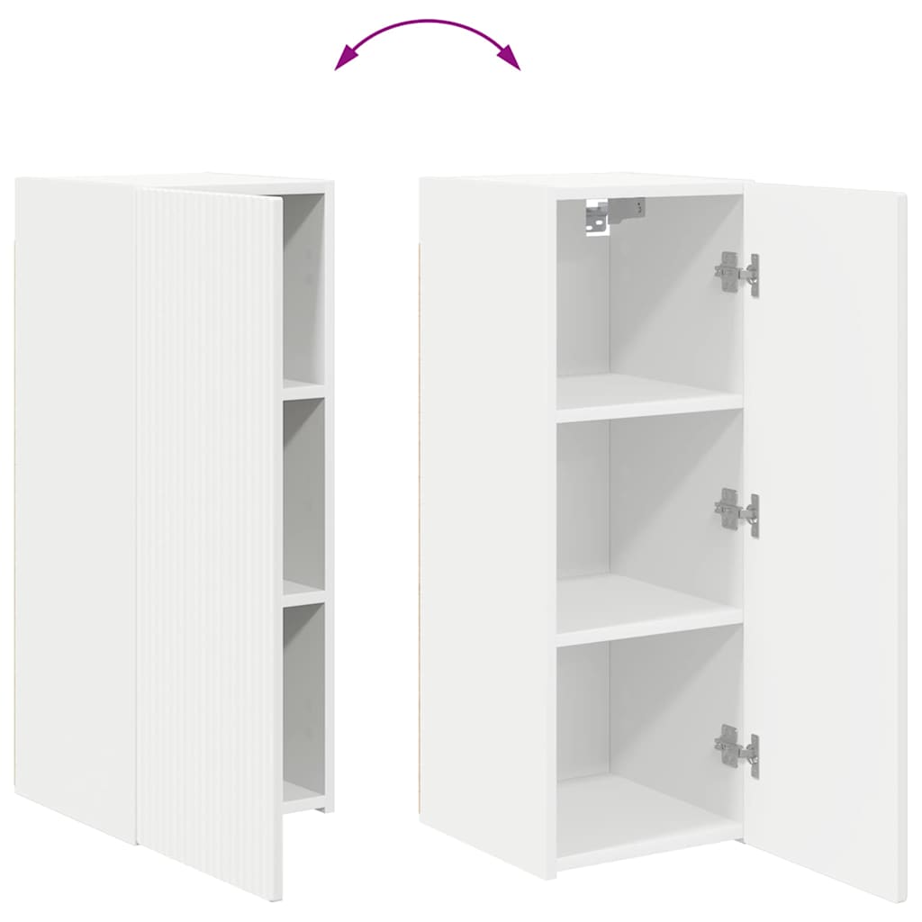 Meuble TV mural Blanc 30 x 31 x 80 cm Bois d'ingénierie - XIOS