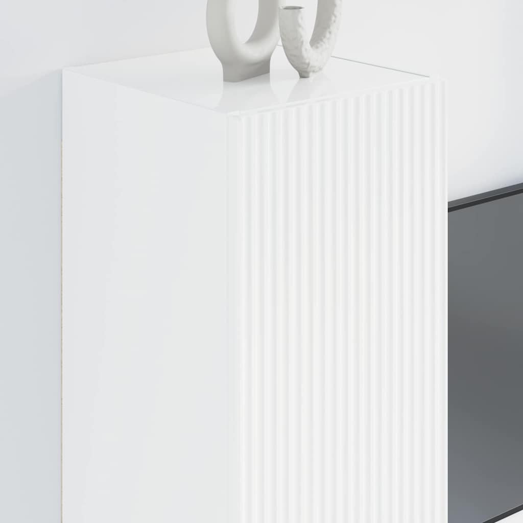 Meuble TV mural 2 pcs Blanc Brillant 30 x 31 x 80 cm - XIOS