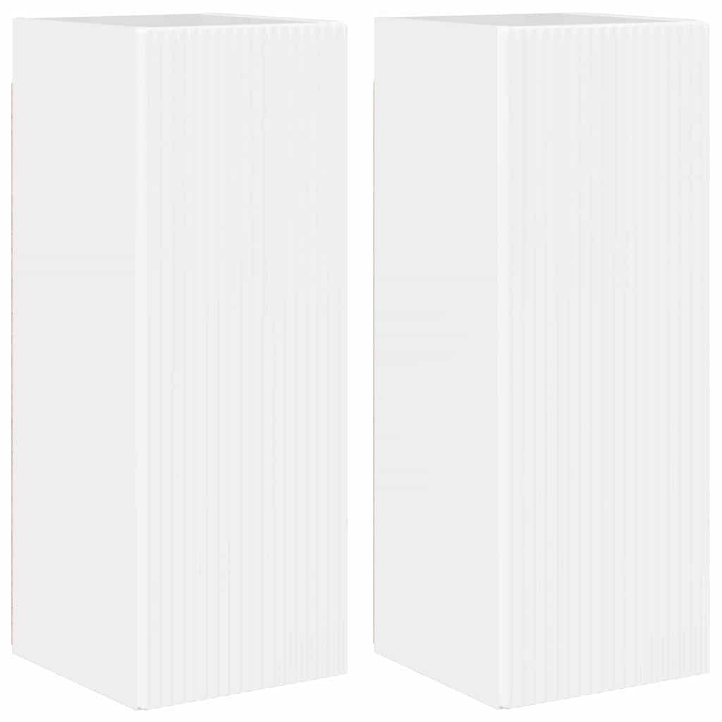 Meuble TV mural 2 pcs Blanc Brillant 30 x 31 x 80 cm - XIOS